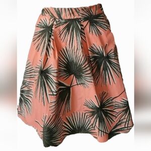 A New day peach color skirt with green palm trees size small